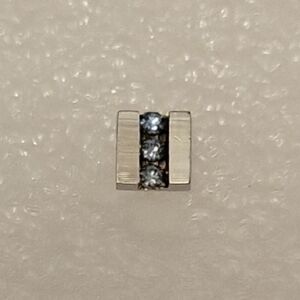 Silver Tone and Blue Stone Tie Pin/Brooch